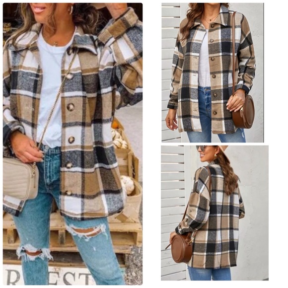 VIGOSS - Plaid Flannel Plus Size Shacket (Shirt + Jacket) Size 1 X NWOT - Picture 16 of 16